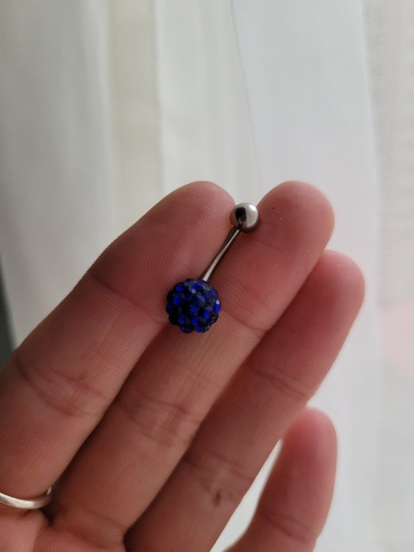 Producto - Piercing ombligo bola de fuego azul AQ