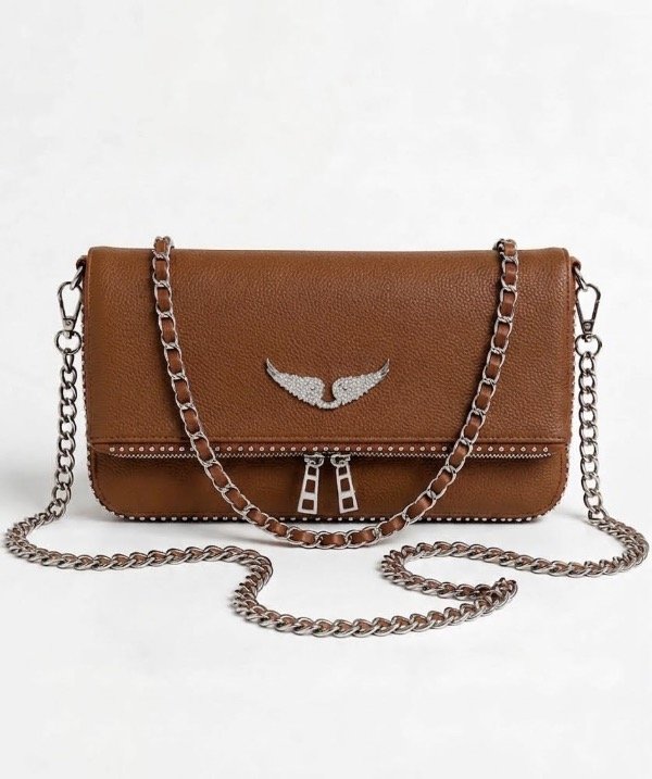 Producto - Cartera Zadig Rock Tachas - Linea Exclusiva - Doble correa - Brown