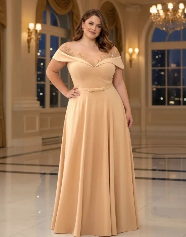 Producto - Vestido largo con pedrería Talle grande