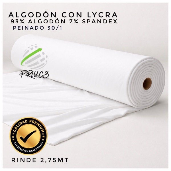 Producto - Algodón con Lycra 30/1 Peinado Blanco