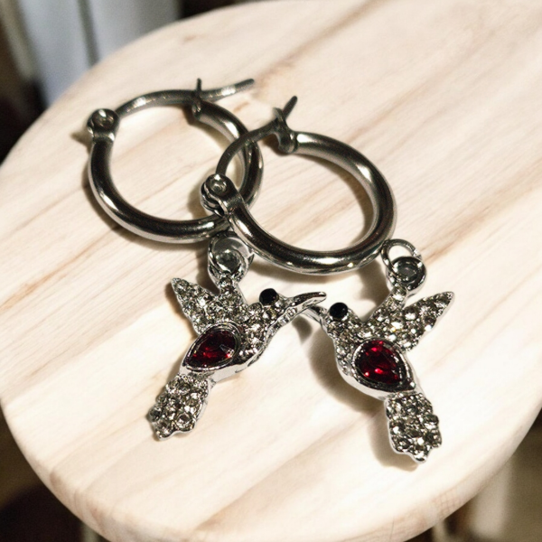 Producto - Argollitas colibri rojo