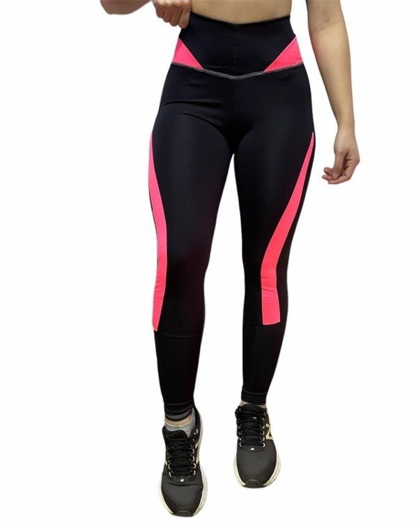 Producto - CALZA EBEL LYCRA COMBINADA C/ROSA FLUO