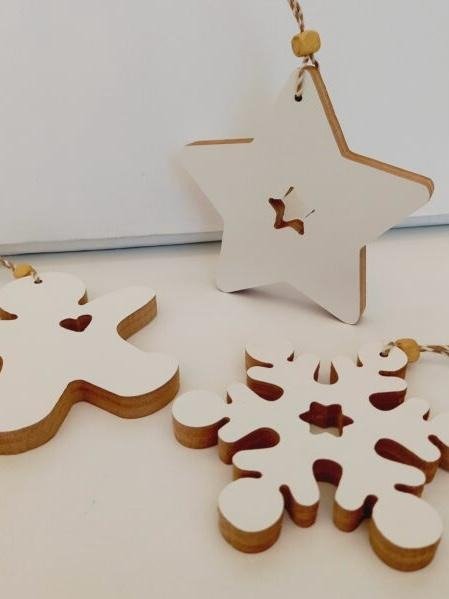 Producto - Figuras Decorativas De Navidad X 3 En Madera Mdf