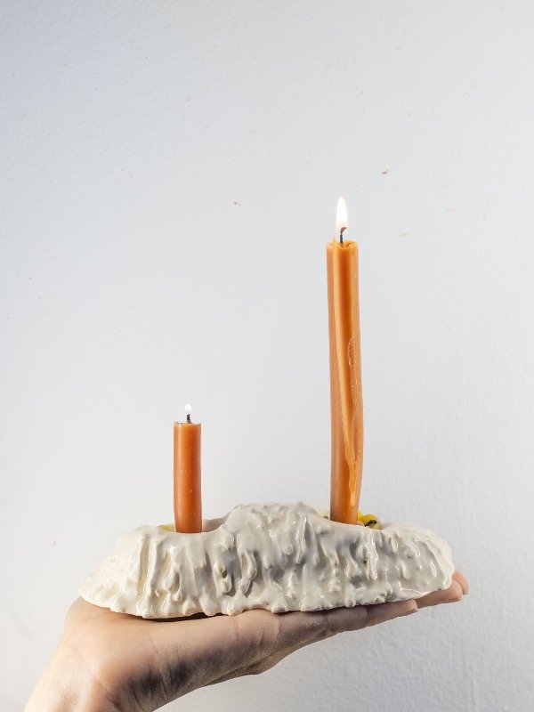 Producto - Candelabro chorreado doble + velas