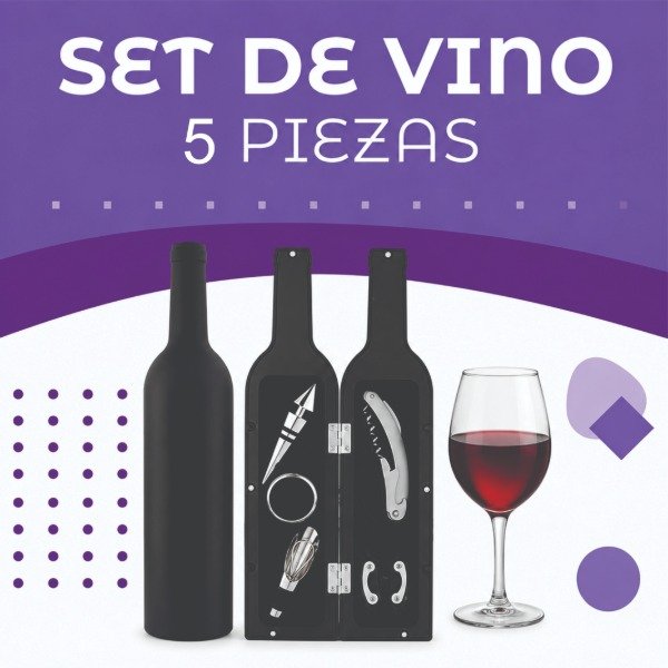 Producto - SET DE VINO ESTILO BOTELLA 5 PIEZAS