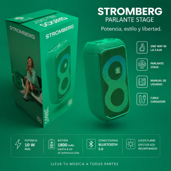 Producto - PARLANTE PORTÁTIL STROMBERG LYRIC VERDE