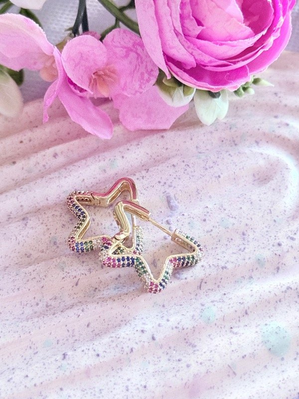Producto - Argollitas estrella con circonias