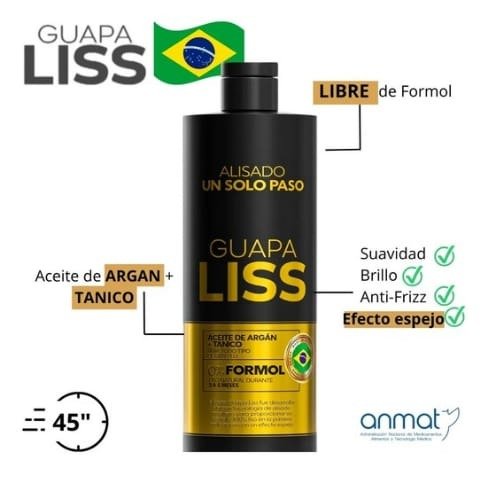 Producto - Alisado Profesional sin Formol, Espejo Argan Guapa liss Nutre 500ml - 1