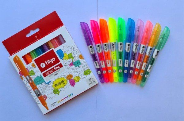 Producto - Caja x10 resaltadores fluor filgo