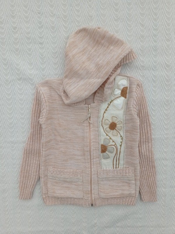 Producto - CAMPERA DE NIÑA SALMON CON CAPUCHA