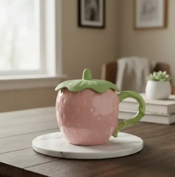 Producto - Taza Frutilla Rosa cerámica