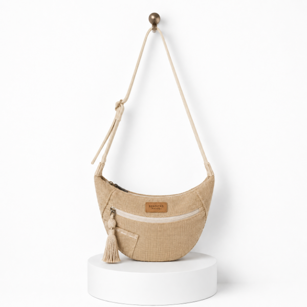 Producto - Bandolera de bolsa de café lisa (Tira cruda)