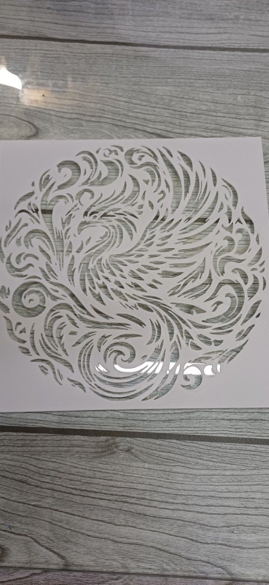 Producto - Stencil ave fénix  20 x 20 cm