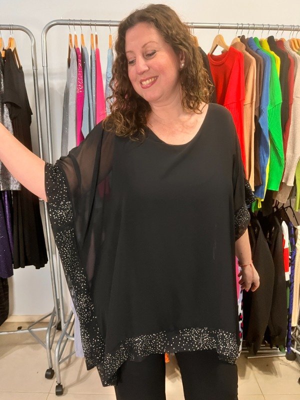 Producto - Blusa Gasa Super Elegante Oversize con Glitter Amplia y Larga 59.000