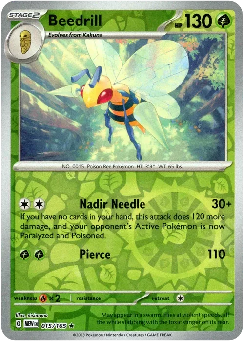 Producto - Beedrill - 015/165 - Scarlet and Violet 151 - Reverse Holo