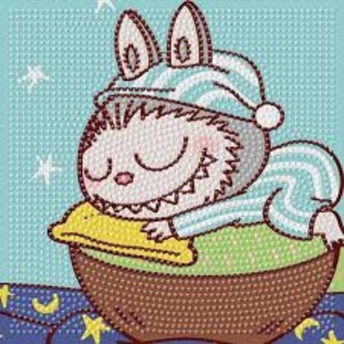 Producto - DIAMOND PAINTING 30X30 BASTIDOR LABUBU DURMIENDO