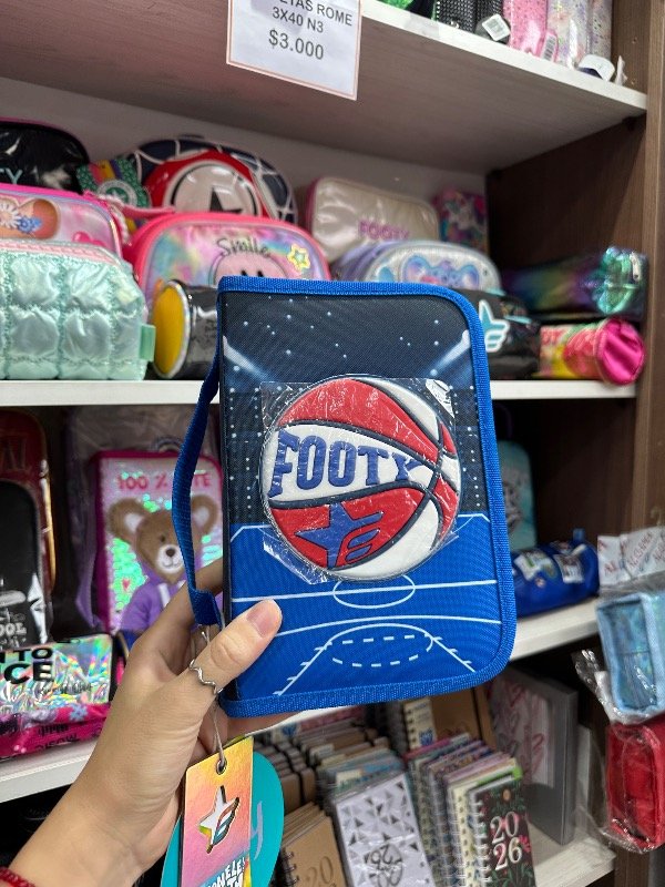 Producto - Cartuchera Footy Basquet Cancha 1 piso Desplegable