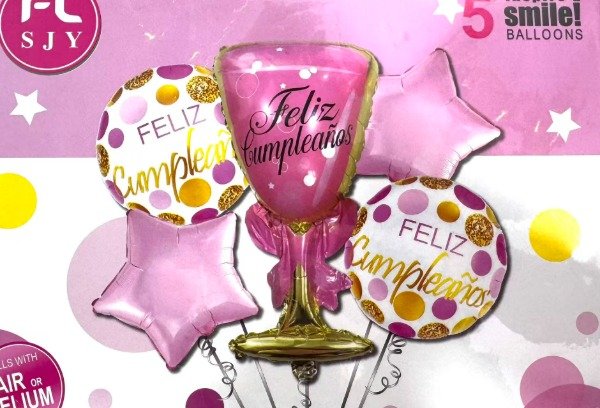 Producto - Set de Globos Copa Feliz Cumpleaños x5
