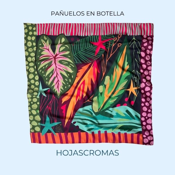 Producto - Pañuelo Hojas croma 70 x 70