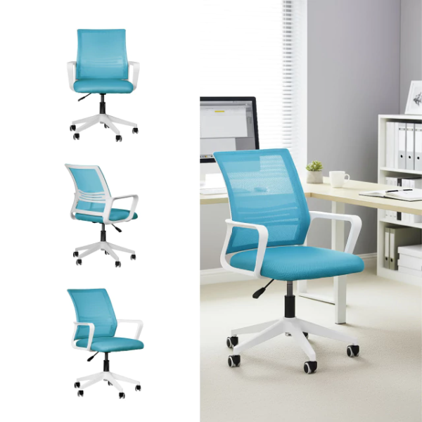 Producto - SILLA OFICINA BLANCA - CELESTE