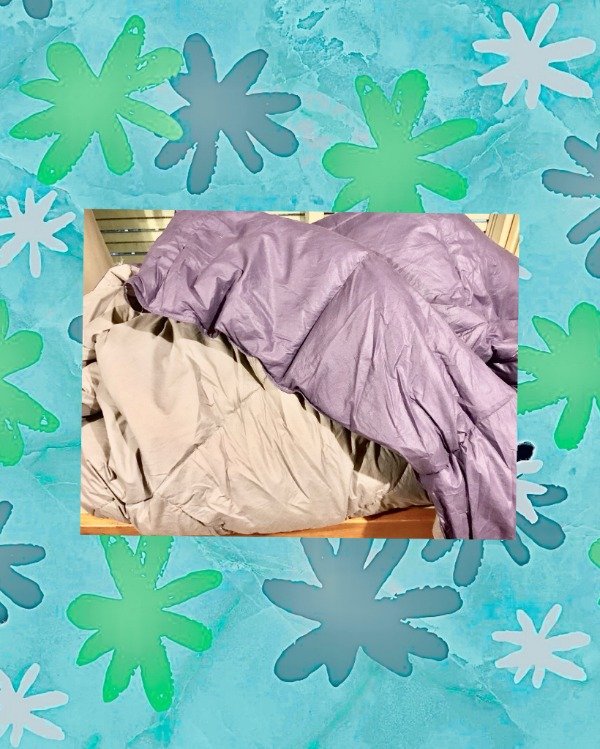 Producto - Plumón reversible King 270x240 - Puro algodón y plumas Violeta