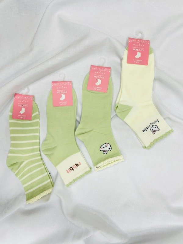 Producto - Art. M6044 -MAXIMA- Docena Medias Algodón de Mujer Verde