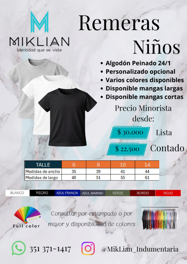 Producto - Remera niños