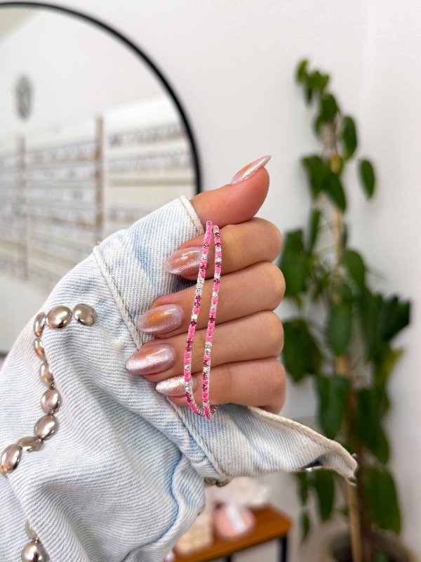 Producto - Pulseras elastizadas x2 strass rosas y plateados