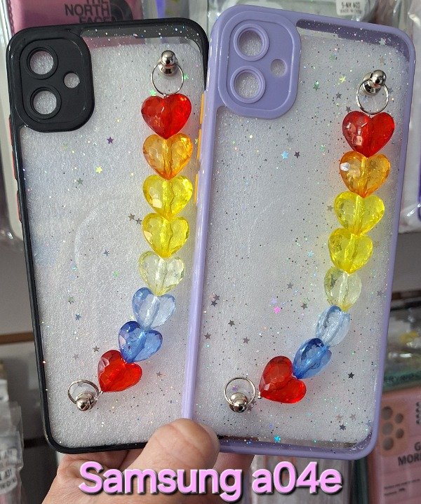 Producto - Fundas brillo y cadena. Samsung a04e