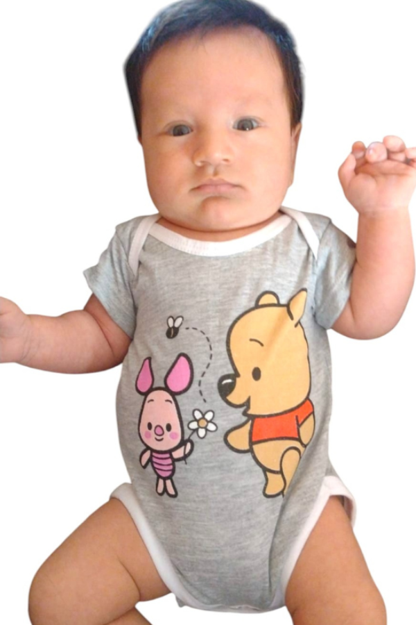 Producto - Bodys Grises Pooh y Stitch