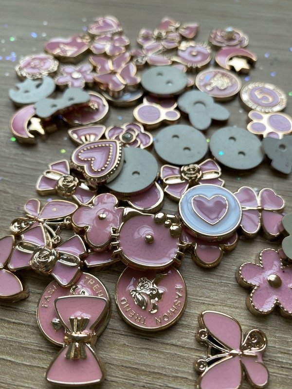 Producto - Charms rosa/dorado
