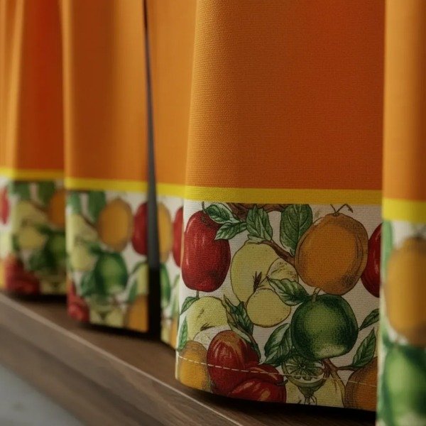 Producto - JUEGO DE CORTINAS NARANJA PARA BAJO MESADA CON GUARDA - 3