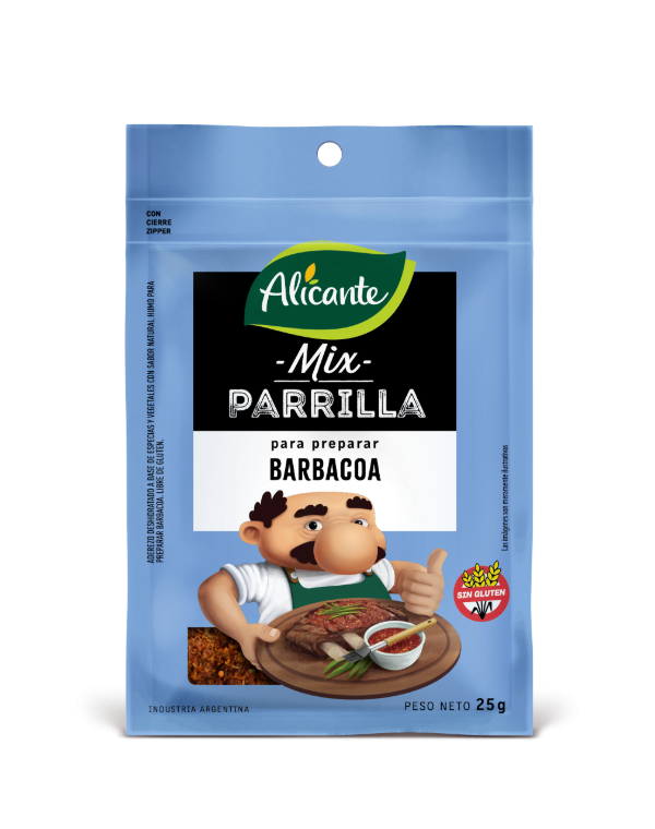Producto - MIX PARRILLA BARBACOA ALICANTE 12u x 25grs