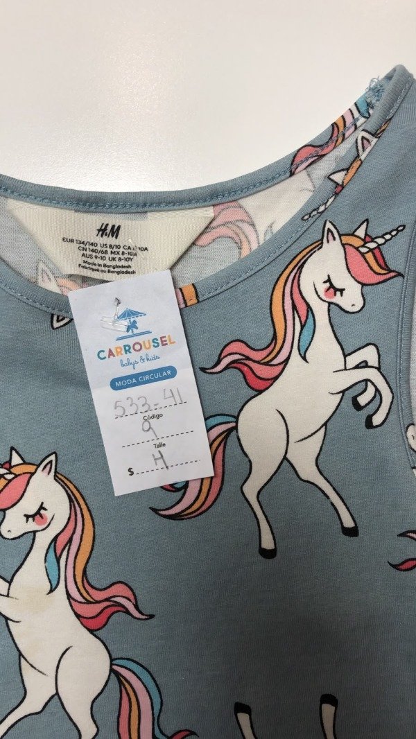 Producto - Vestido celeste con unicornios HyM 8 a 10 años - 3