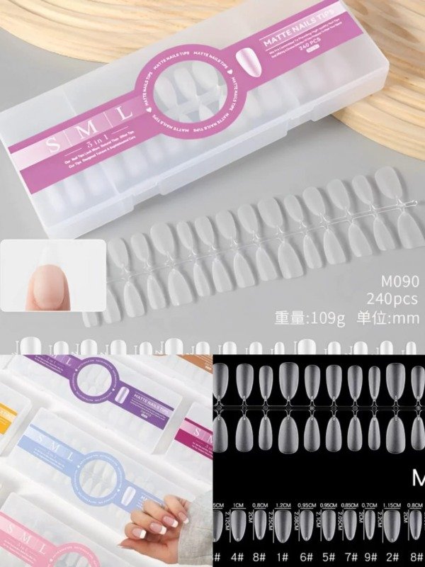 Producto - TIPS SOFT GEL COFFIN CORTOS MATTE POR TIRA