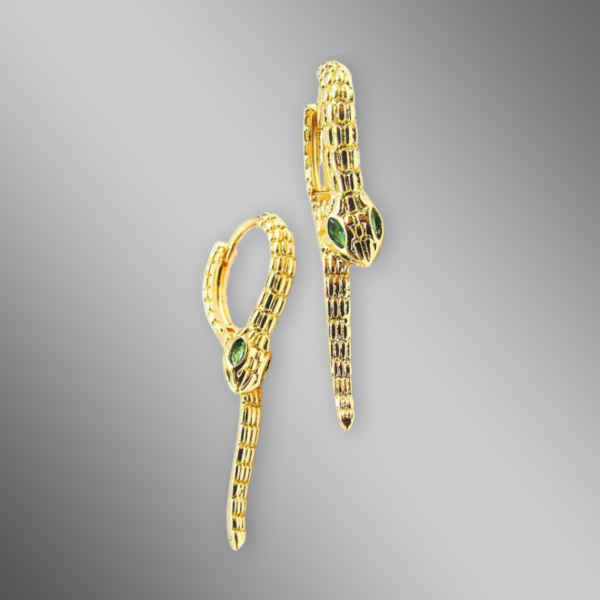 Producto - Aros Argolla Sepiente Piedra - Acero Dorado-SHAR2645-131464-ZGT