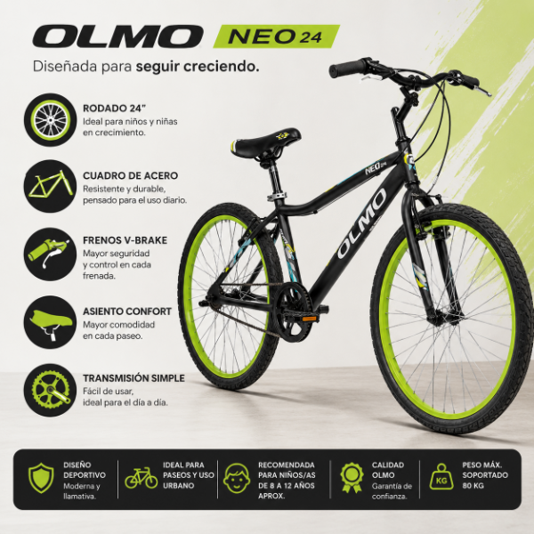 Producto - BICICLETA OLMO NEO 24 - NEGRO UNICO