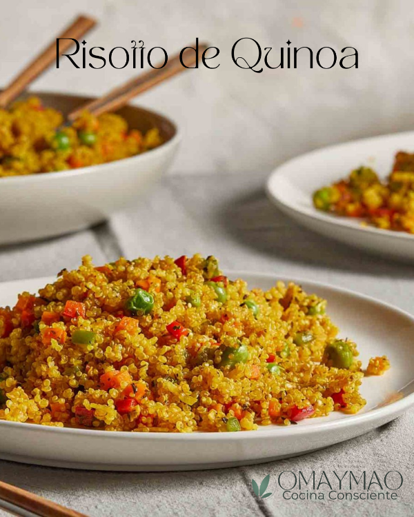 Producto - Risotto de quinoa cremoso, con queso y rawmesan.