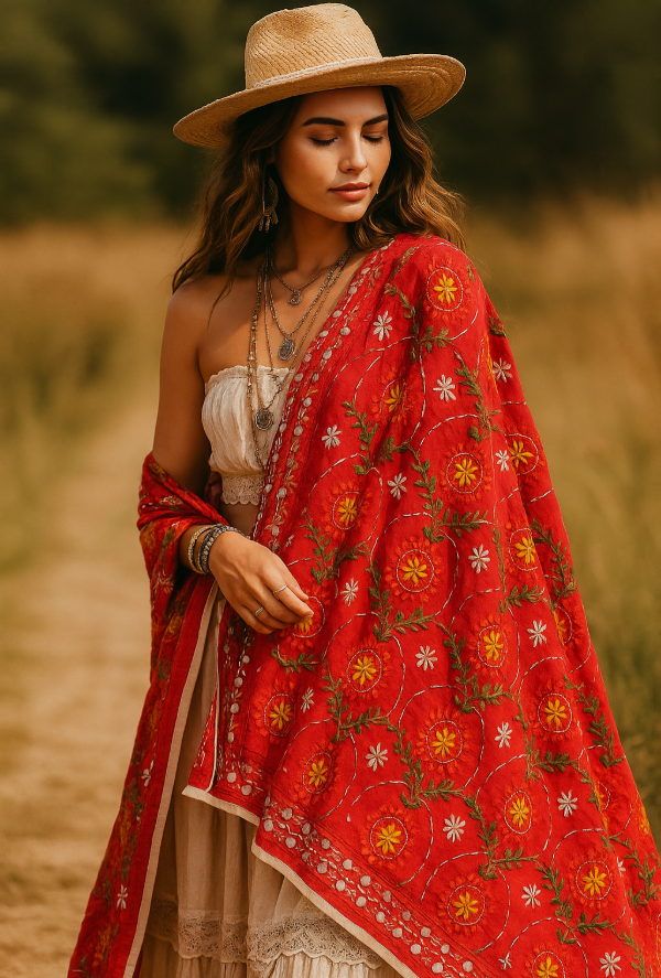 Producto - DUPATTA COLOR ROJA