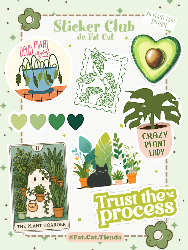 Producto - #6 Plant Lady - Planchita de Stickers
