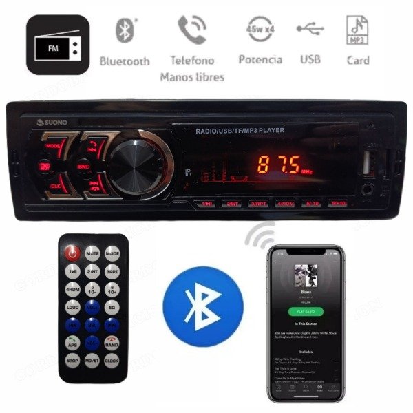 Producto - STEREO BLUETOOTH USB SD AUX FM RCA CONTROL REMOTO FIJO SUONO