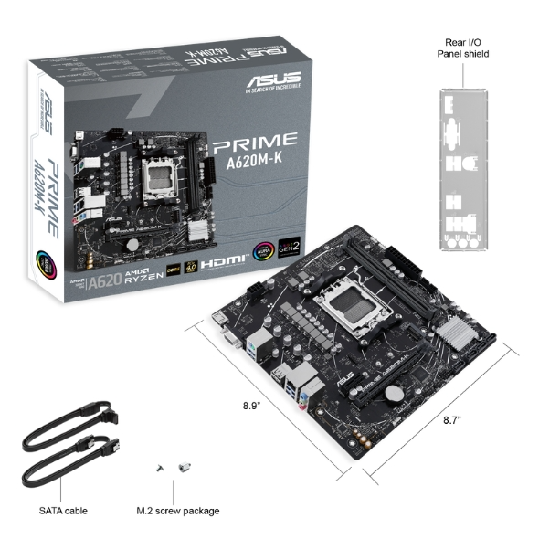 Producto - Mother skt AM5 DDR5 -4xSata Asus PRIME A620M-K