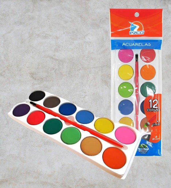 Producto - Acuarelas x12 Ezco con Pincel