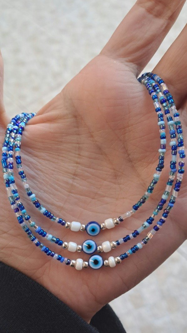 Producto - Collar con Ojo turco y mix azul