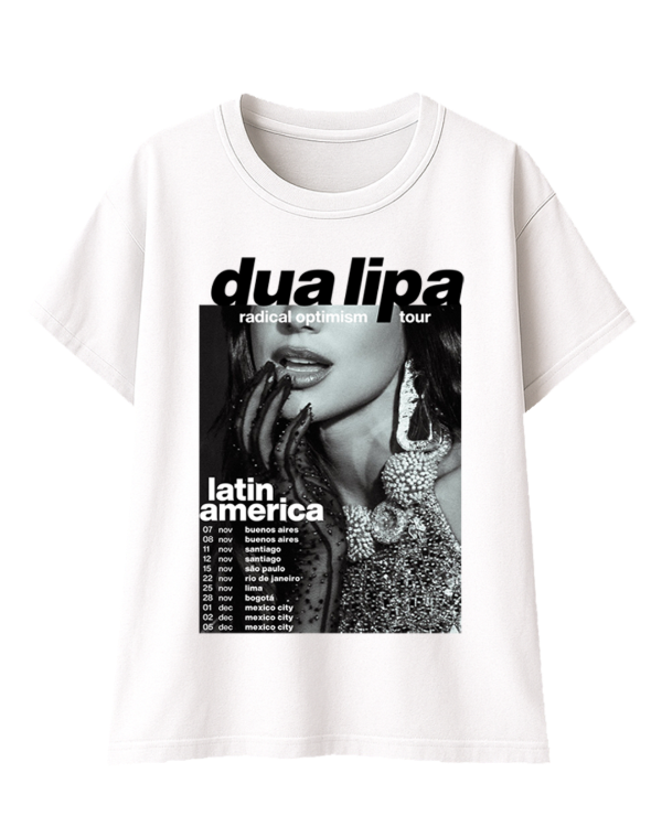 Producto - Remera Dua Lipa Radical Tour con Fecha - Blanco