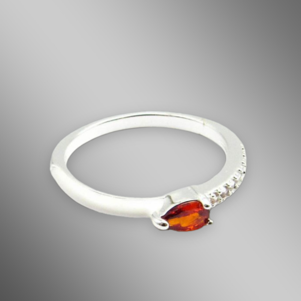 Producto - ANILLO CENTRO PIEDRAS NARANJA - ACERO BLANCO-SHAR1949-131603-ZGT