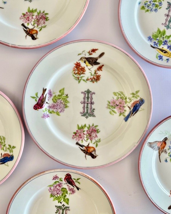 Producto - Plato monograma y aves III