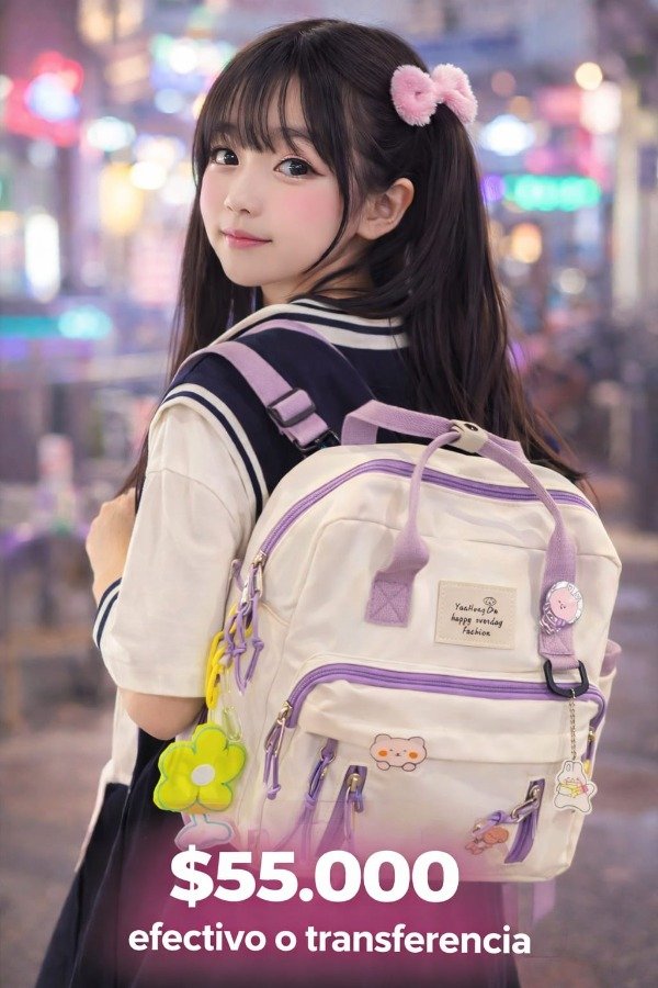Producto - Mochila Kawaii 2 en 1 accesorios incluidos