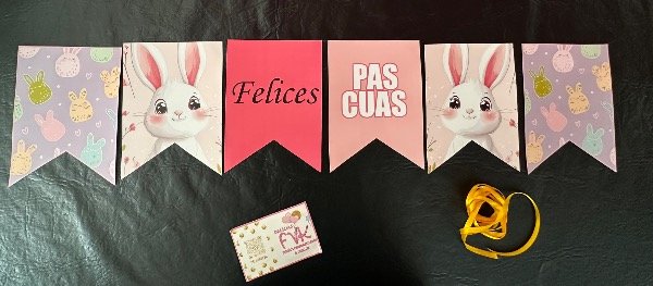 Producto - Banderín felices pascuas Rosa