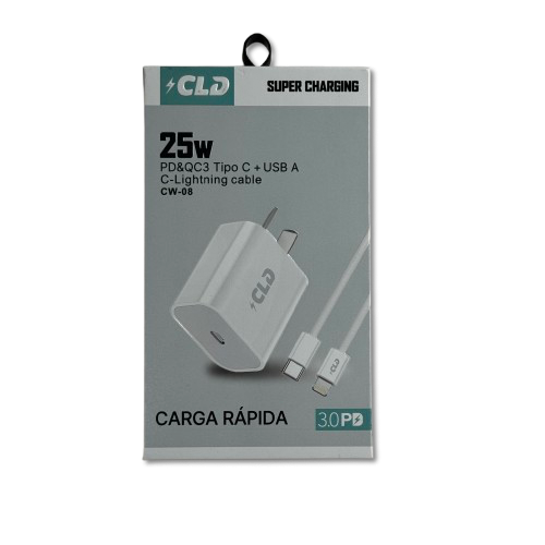 Producto - CARGADOR COMPLETO 25w CON CABLE MAYADO C-LIGHTNING
